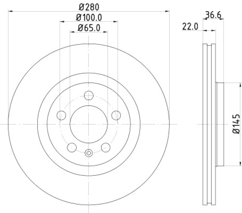 2x HELLA Bremsscheibe PRO High Carbon 8DD 355 127-301