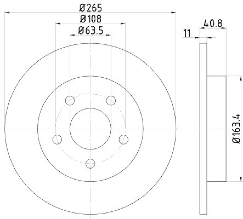 2x HELLA Bremsscheibe PRO 8DD 355 111-381
