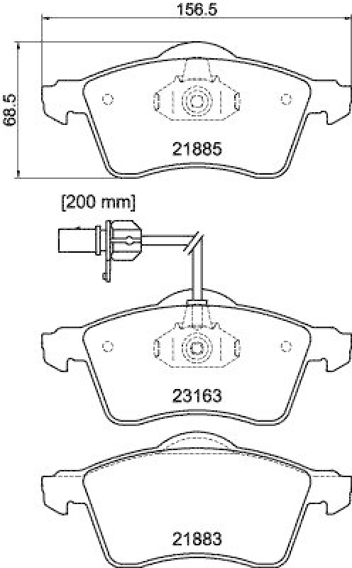 HELLA Bremsbelagsatz, Scheibenbremse 8DB 355 008-931