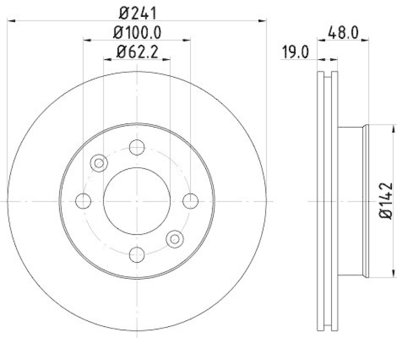 2x HELLA Bremsscheibe 8DD 355 111-431