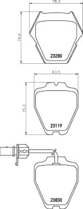 HELLA Bremsbelagsatz, Scheibenbremse 8DB 355 009-031