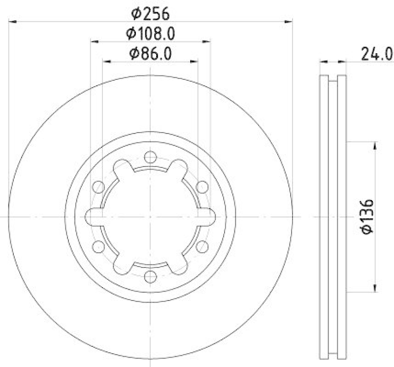 2x HELLA Bremsscheibe 8DD 355 111-731