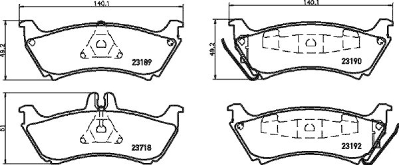 HELLA Bremsbelagsatz, Scheibenbremse 8DB 355 009-241