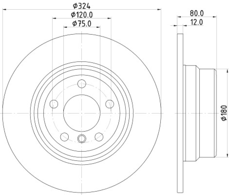 2x HELLA Brake Disc PRO High Carbon