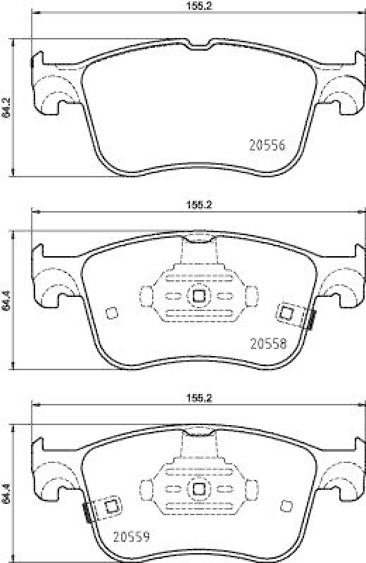 HELLA Bremsbelagsatz, Scheibenbremse 8DB 355 039-421
