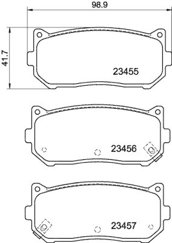 HELLA Bremsbelagsatz, Scheibenbremse 8DB 355 009-341