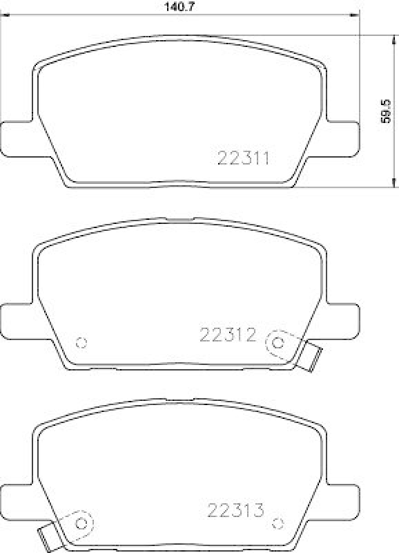 HELLA Bremsbelagsatz, Scheibenbremse 8DB 355 040-001