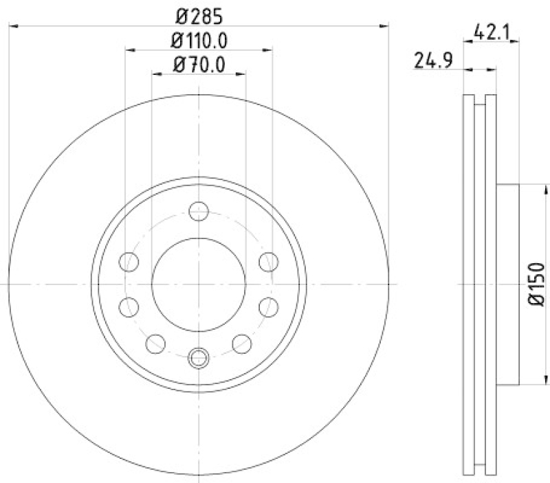 2x HELLA Bremsscheibe PRO High Carbon