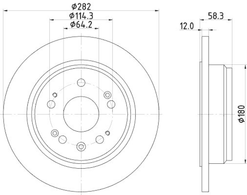2x HELLA Bremsscheibe 8DD 355 112-451