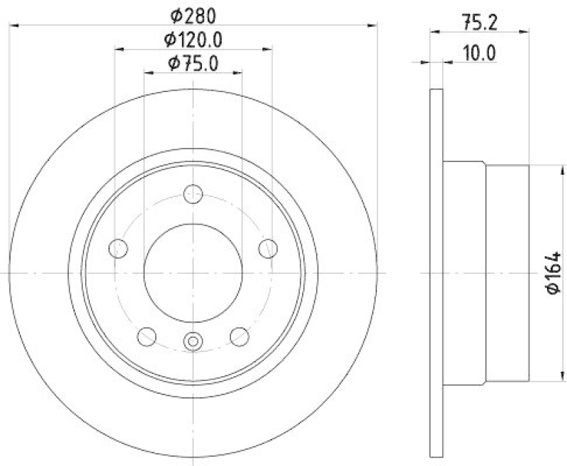 2x HELLA Bremsscheibe PRO 8DD 355 112-641