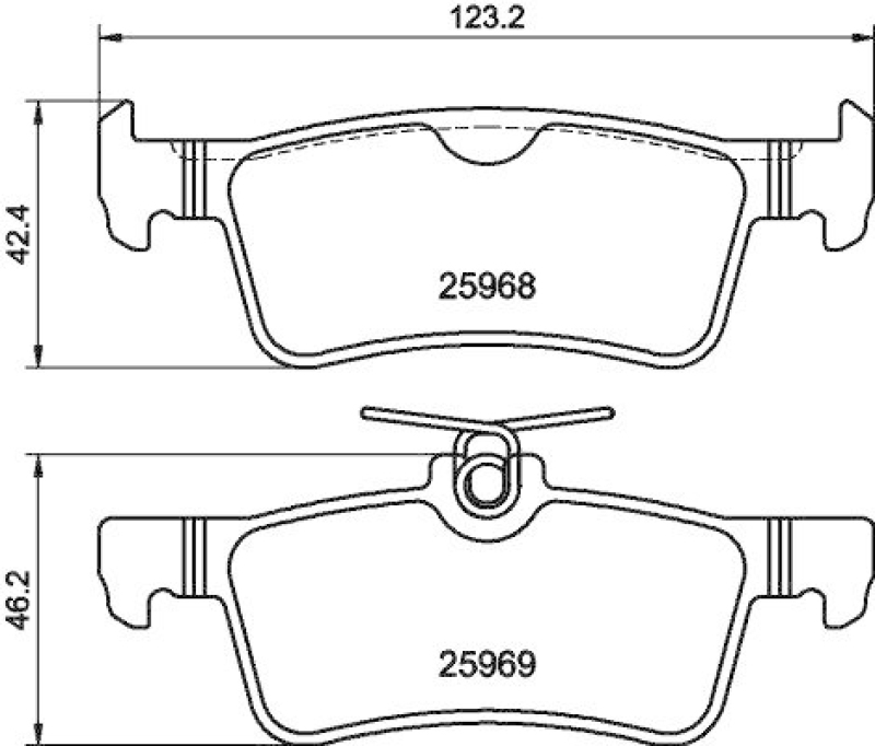 HELLA Bremsbelagsatz, Scheibenbremse 8DB 355 021-701