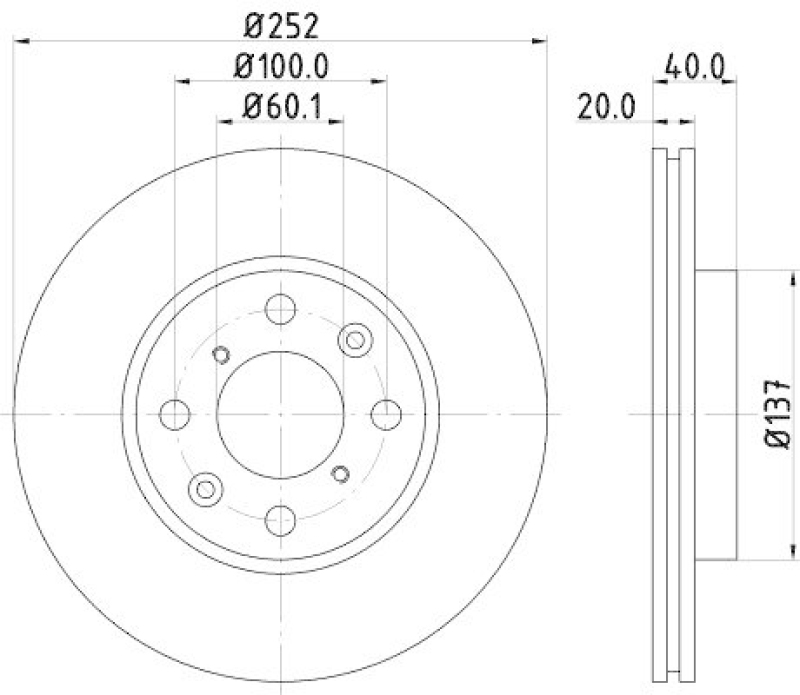 2x HELLA Bremsscheibe PRO 8DD 355 112-981