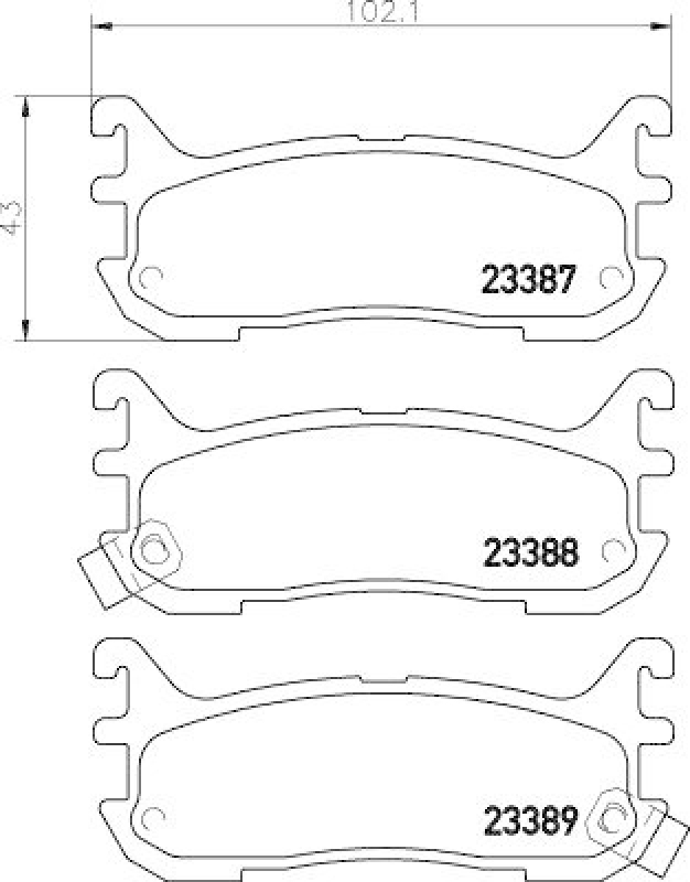 HELLA Bremsbelagsatz, Scheibenbremse 8DB 355 009-911