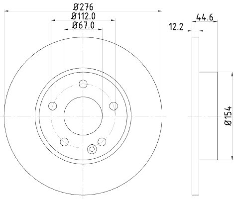 2x HELLA Bremsscheibe PRO High Carbon 8DD 355 128-261