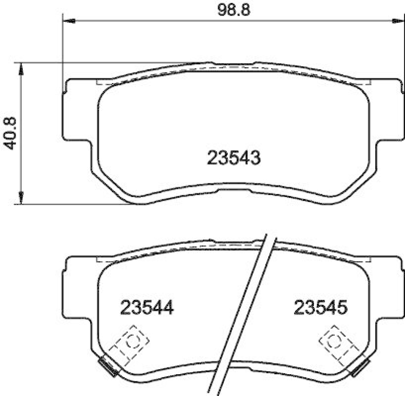HELLA Bremsbelagsatz, Scheibenbremse 8DB 355 009-971