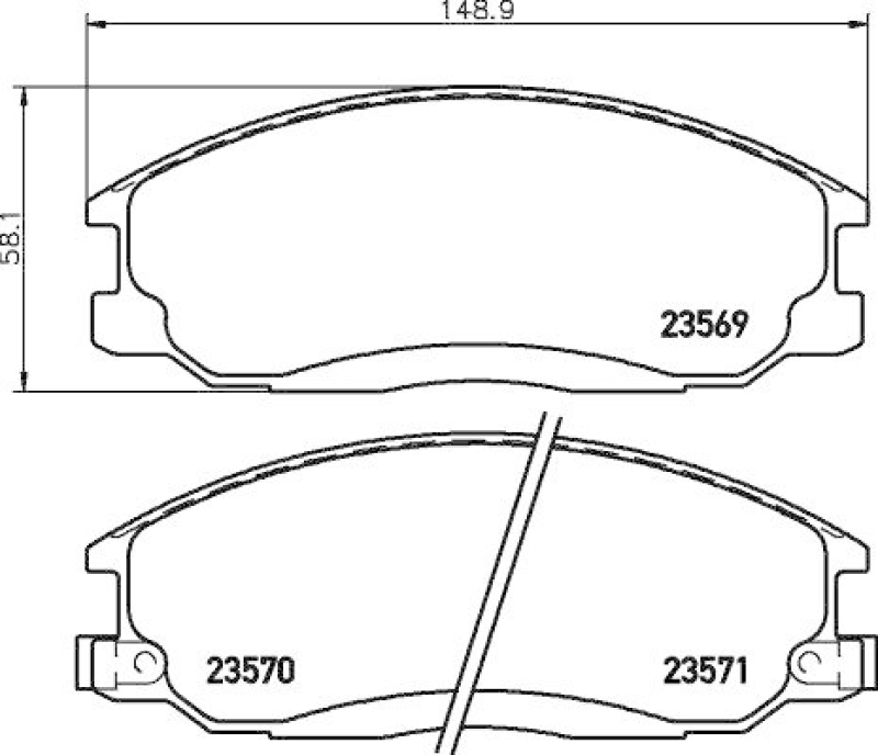 HELLA Bremsbelagsatz, Scheibenbremse 8DB 355 009-991