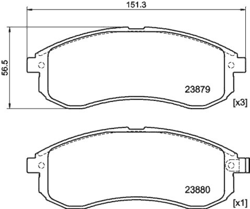 HELLA Bremsbelagsatz, Scheibenbremse 8DB 355 010-281