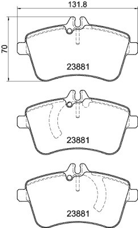 HELLA Bremsbelagsatz, Scheibenbremse 8DB 355 010-331