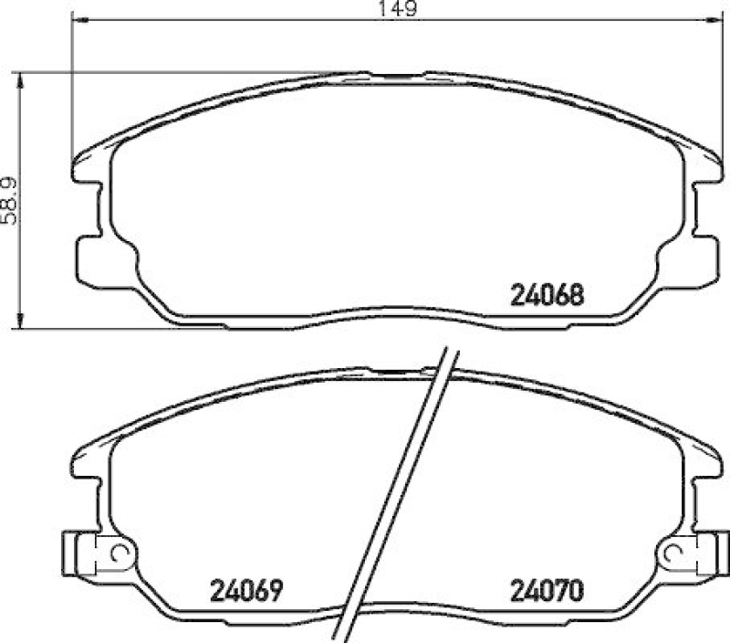 HELLA Bremsbelagsatz, Scheibenbremse 8DB 355 010-451