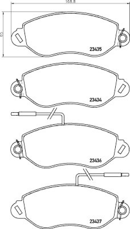 HELLA Bremsbelagsatz, Scheibenbremse 8DB 355 010-531