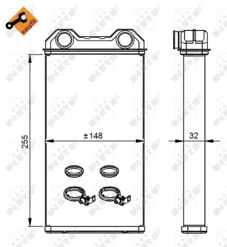 NRF Wärmetauscher, Innenraumheizung EASY FIT 54300