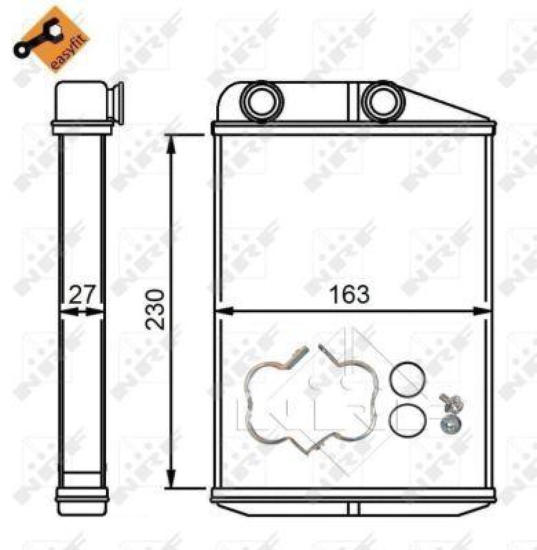 NRF Wärmetauscher, Innenraumheizung EASY FIT 54309