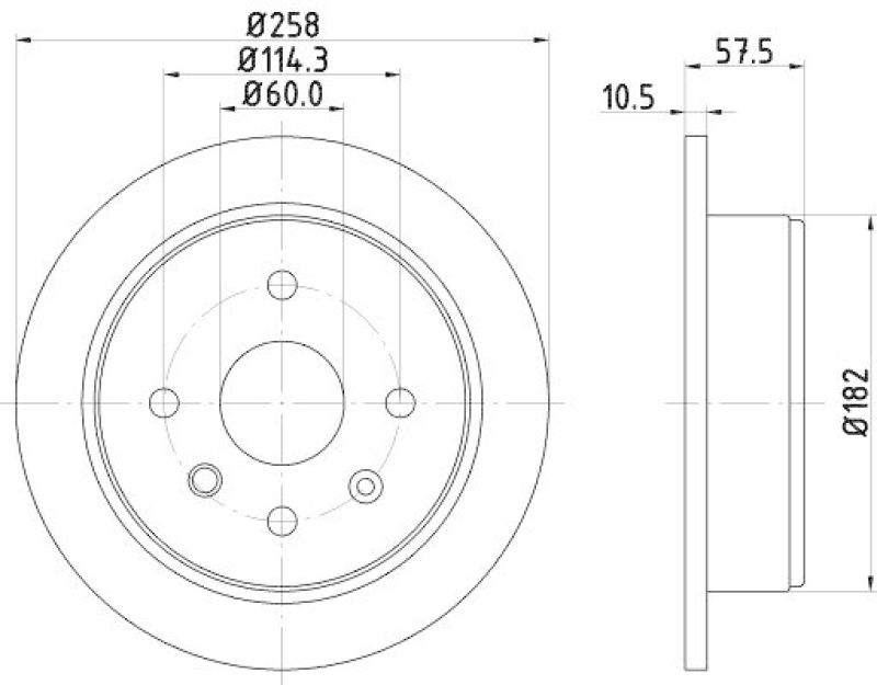 2x HELLA Bremsscheibe 8DD 355 114-161