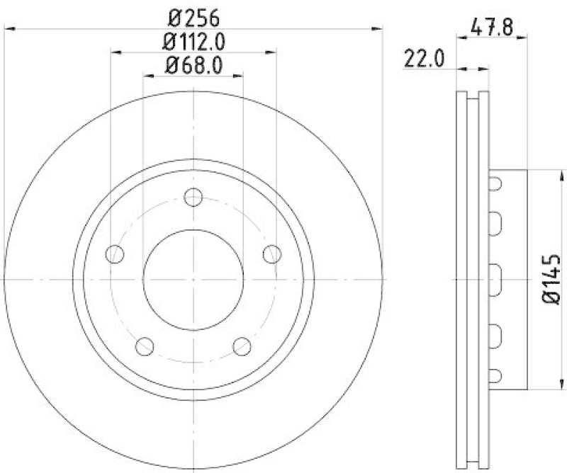 2x HELLA Bremsscheibe PRO High Carbon 8DD 355 128-901