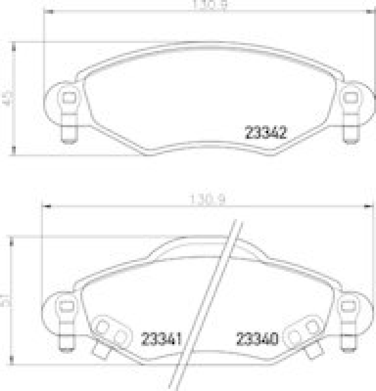 HELLA Bremsbelagsatz, Scheibenbremse 8DB 355 010-791