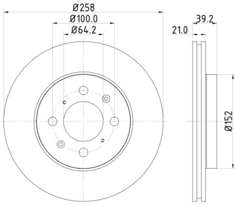 2x HELLA Bremsscheibe 8DD 355 114-451
