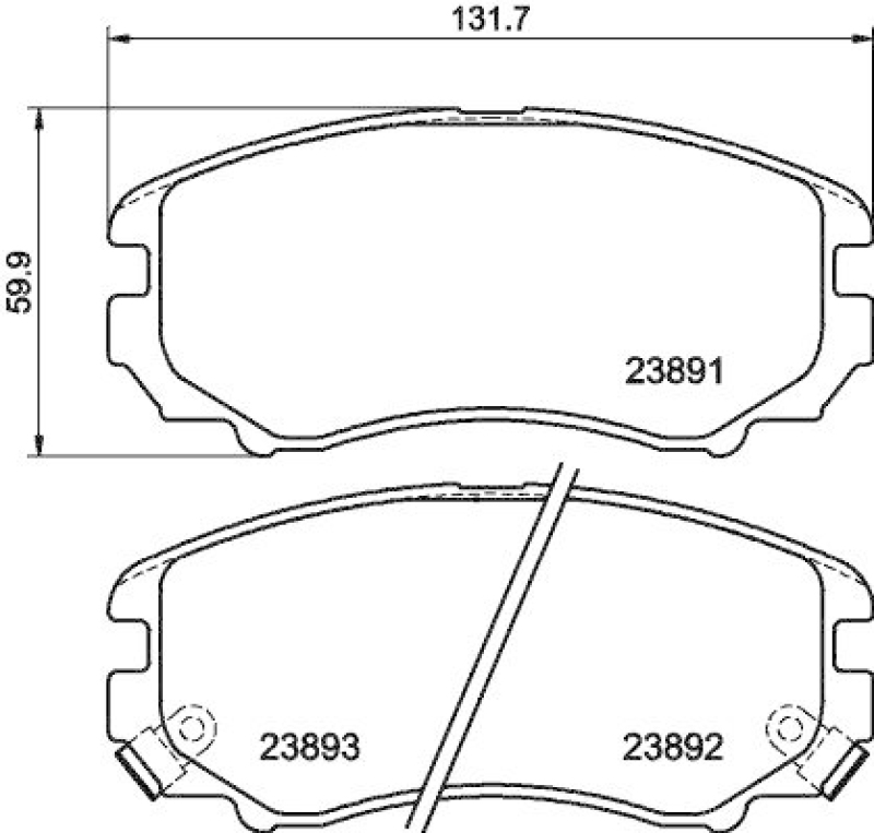 HELLA Bremsbelagsatz, Scheibenbremse 8DB 355 010-991