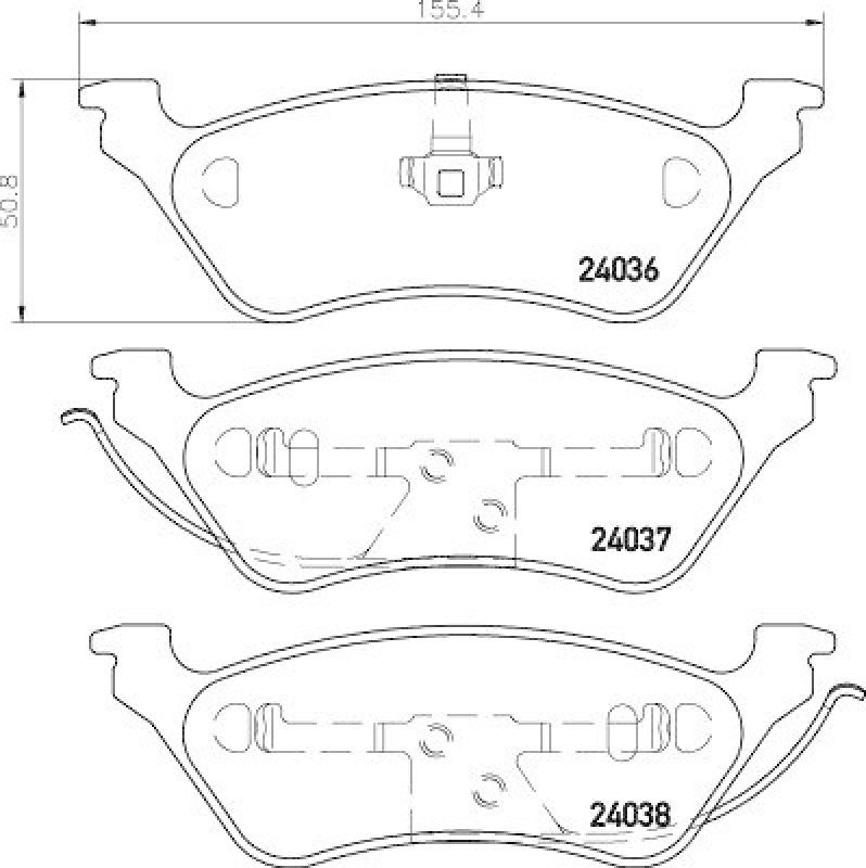 HELLA Bremsbelagsatz, Scheibenbremse 8DB 355 011-061