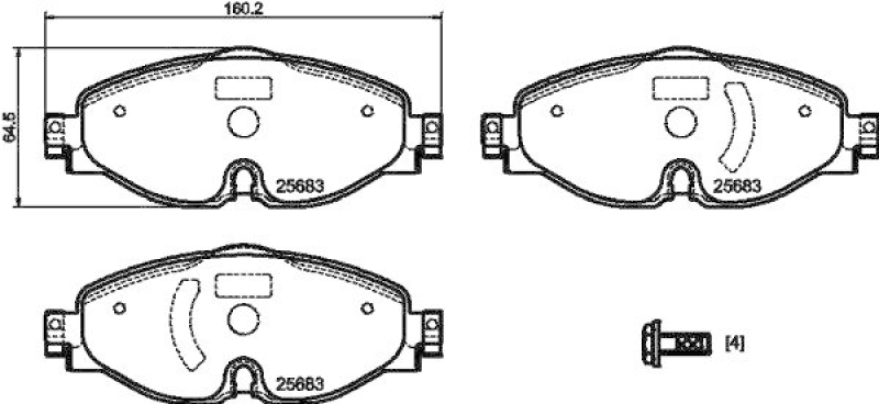 HELLA Bremsbelagsatz, Scheibenbremse 8DB 355 023-171