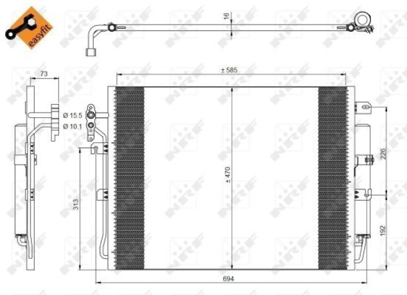 NRF Kondensator, Klimaanlage EASY FIT 350217