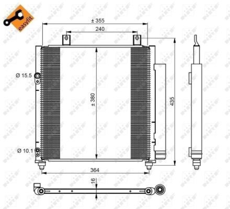 NRF Kondensator, Klimaanlage EASY FIT 350221