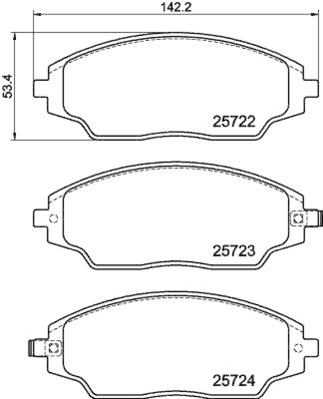 HELLA Bremsbelagsatz, Scheibenbremse 8DB 355 023-241