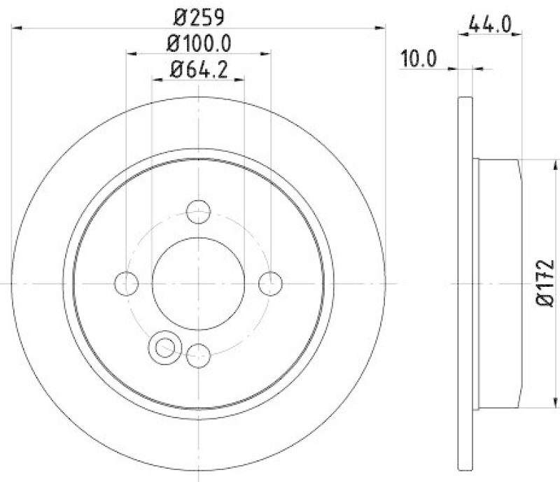 2x HELLA Bremsscheibe PRO 8DD 355 115-261