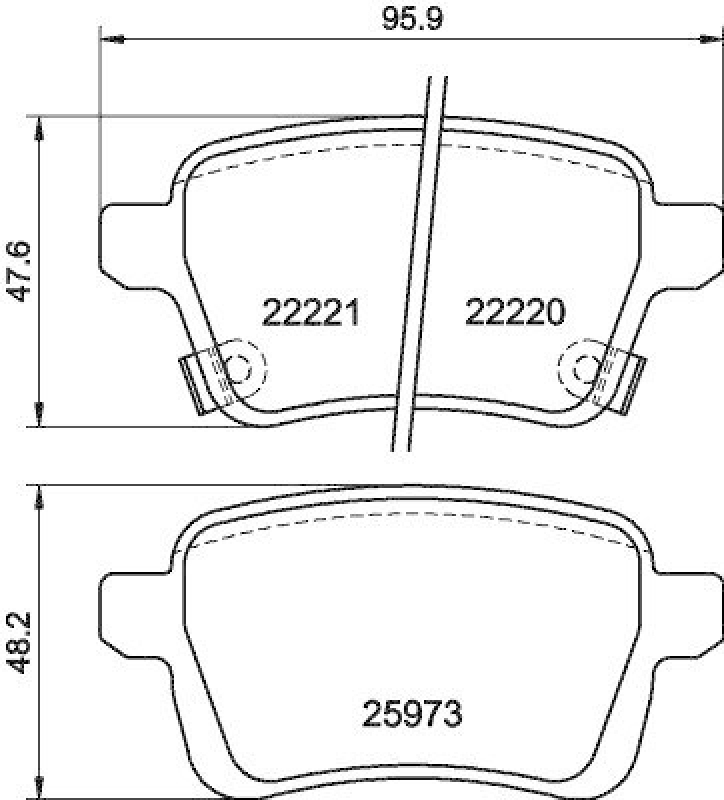 HELLA Bremsbelagsatz, Scheibenbremse 8DB 355 024-651