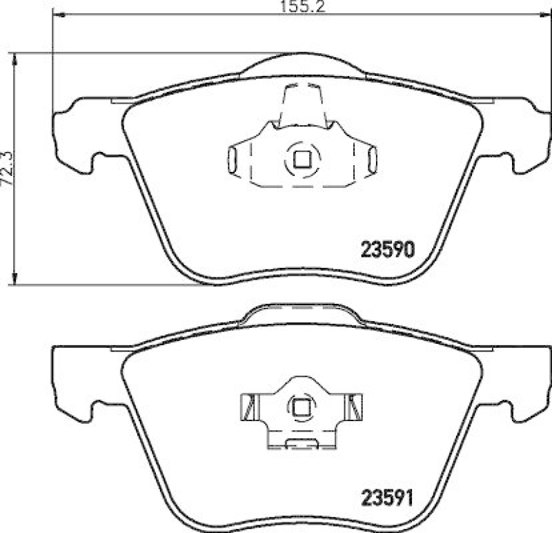 HELLA Bremsbelagsatz, Scheibenbremse 8DB 355 011-571