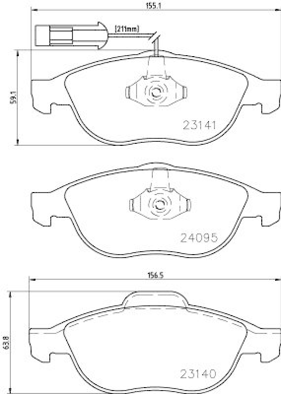 HELLA Bremsbelagsatz, Scheibenbremse 8DB 355 011-651