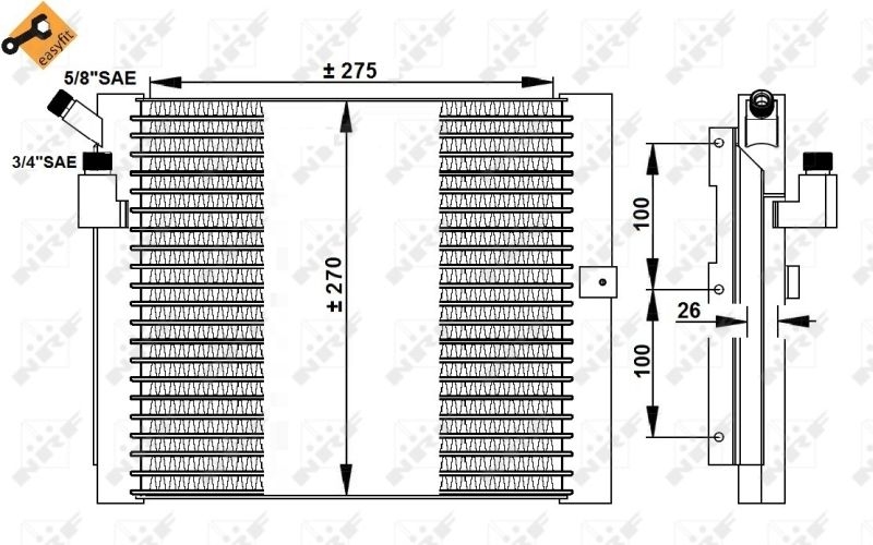 NRF Kondensator, Klimaanlage EASY FIT 35037