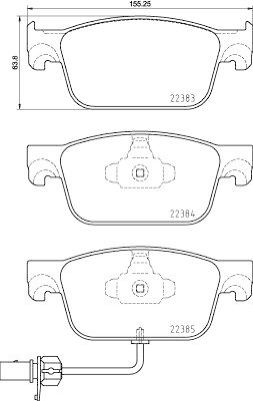 HELLA Bremsbelagsatz, Scheibenbremse 8DB 355 024-951