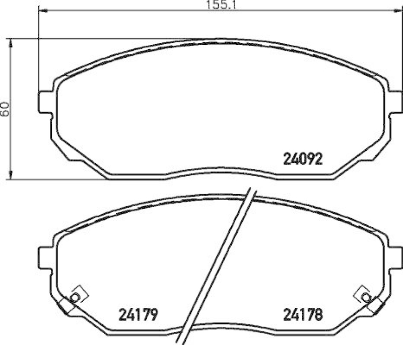 HELLA Bremsbelagsatz, Scheibenbremse 8DB 355 011-931