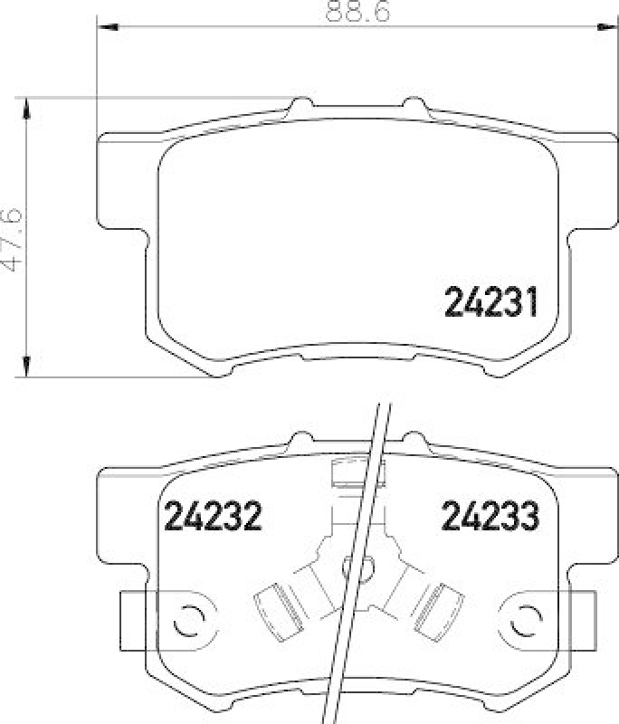 HELLA Bremsbelagsatz, Scheibenbremse 8DB 355 012-061