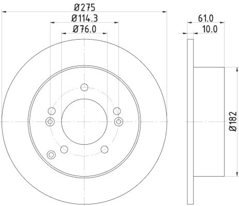 2x HELLA Bremsscheibe PRO 8DD 355 115-991