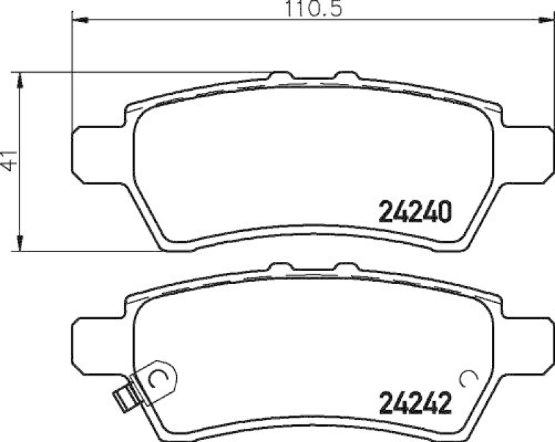 HELLA Bremsbelagsatz, Scheibenbremse 8DB 355 012-081