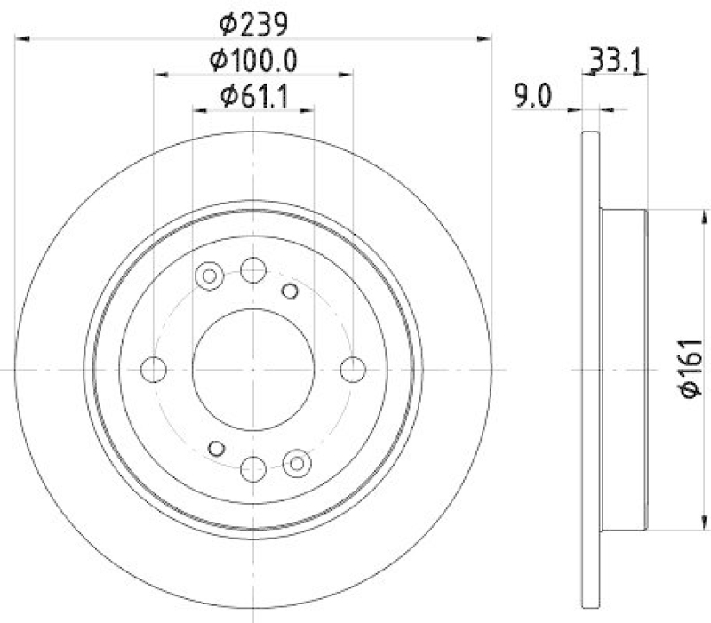2x HELLA Bremsscheibe PRO 8DD 355 132-061