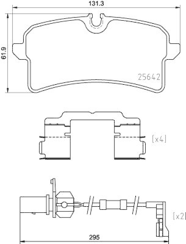 HELLA Bremsbelagsatz, Scheibenbremse 8DB 355 025-291