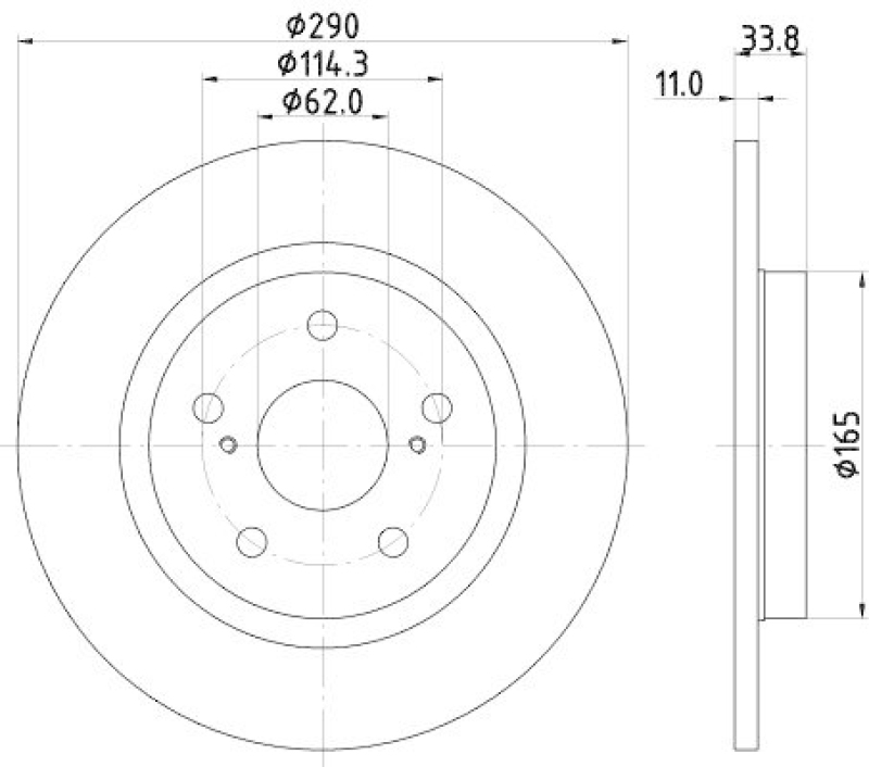 2x HELLA Bremsscheibe 8DD 355 116-121