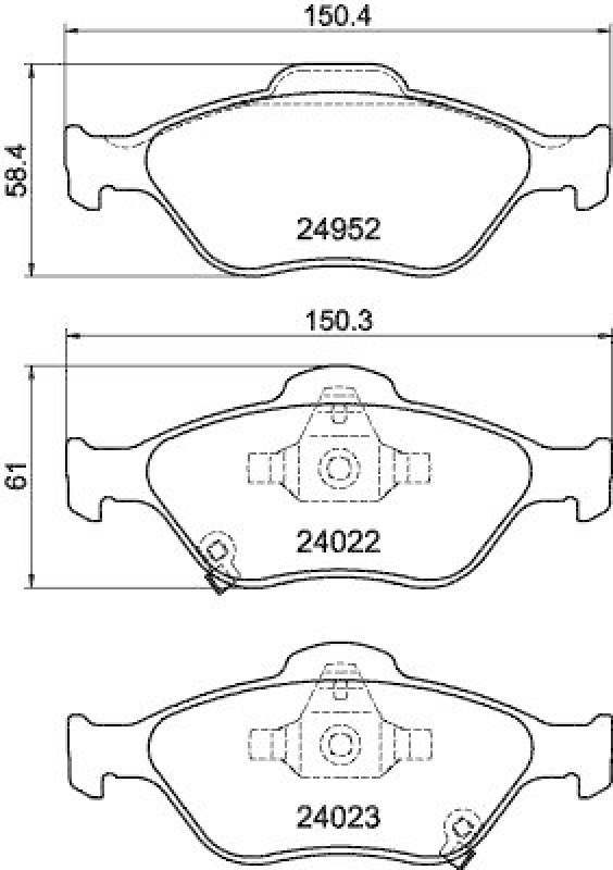 HELLA Bremsbelagsatz, Scheibenbremse 8DB 355 025-321